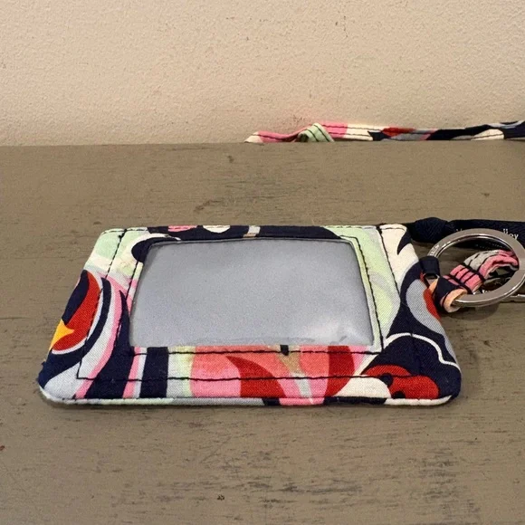 Vera Bradley Floral Lanyard Keychain ID Holder - Picture 3 of 5
